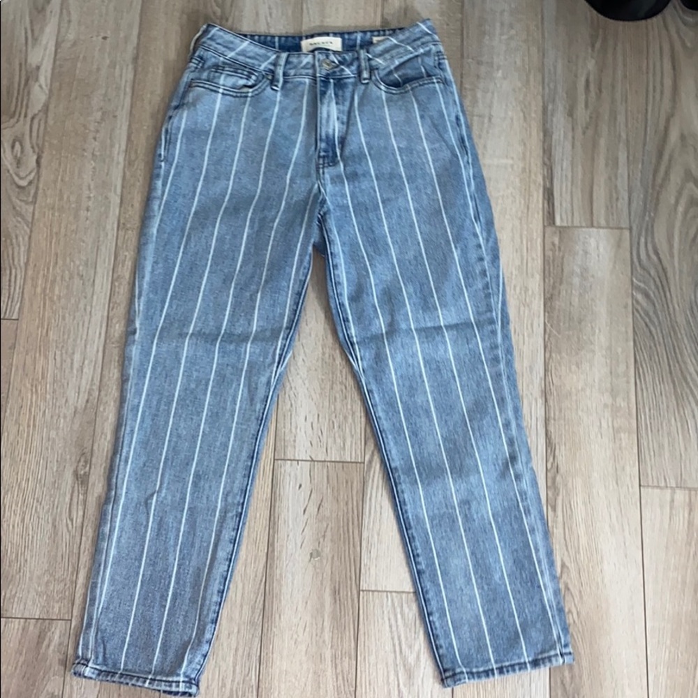 pacsun pinned striped mom jeans